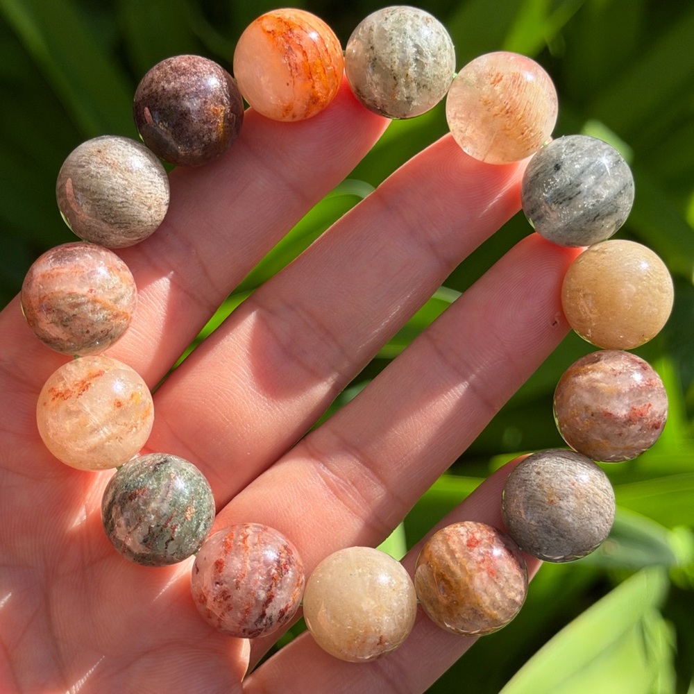 15mm stretchable thousand layer garden quartz bracelet 0572‎